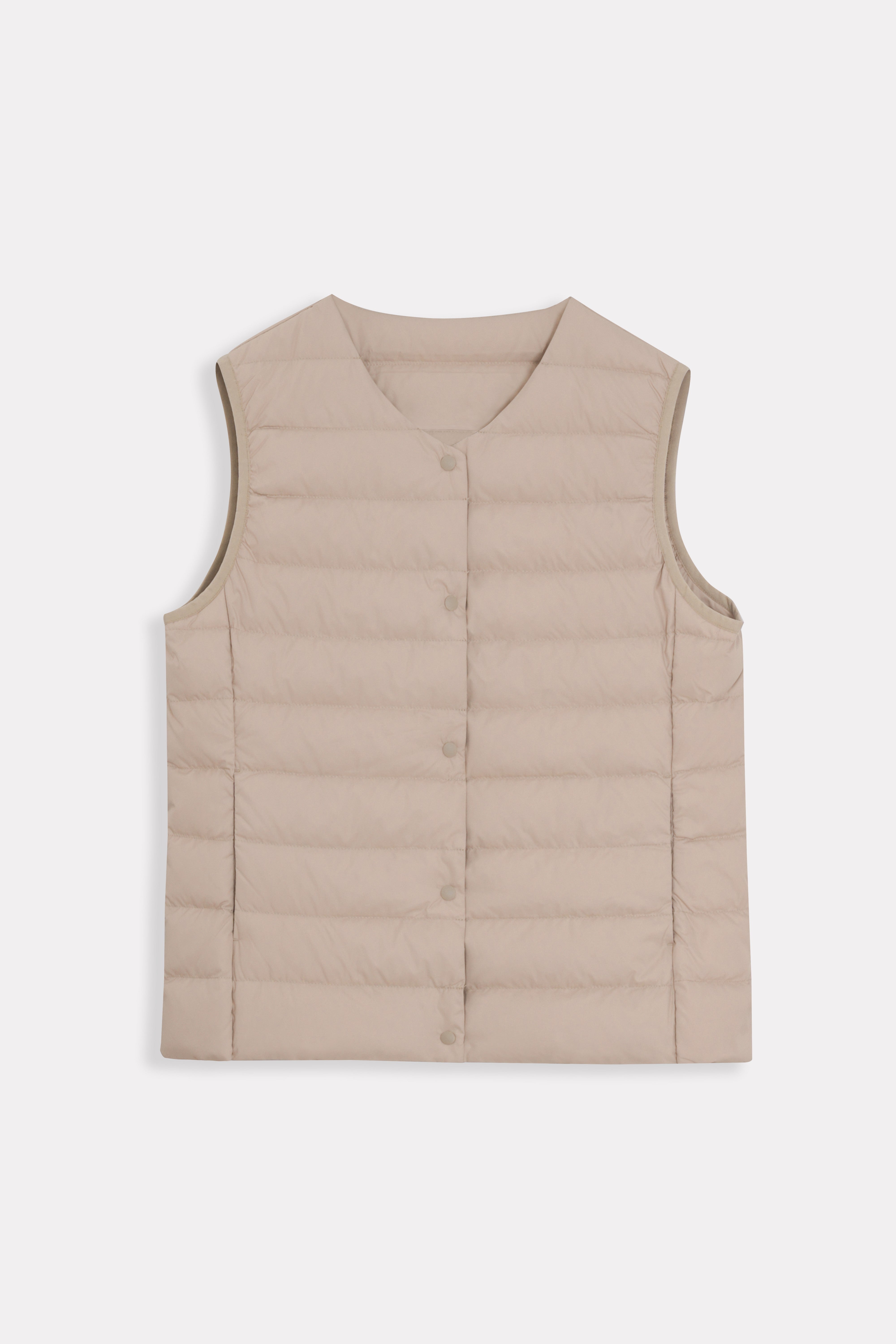 Lightweight Sleeveless V-Neck Woman Down Vest